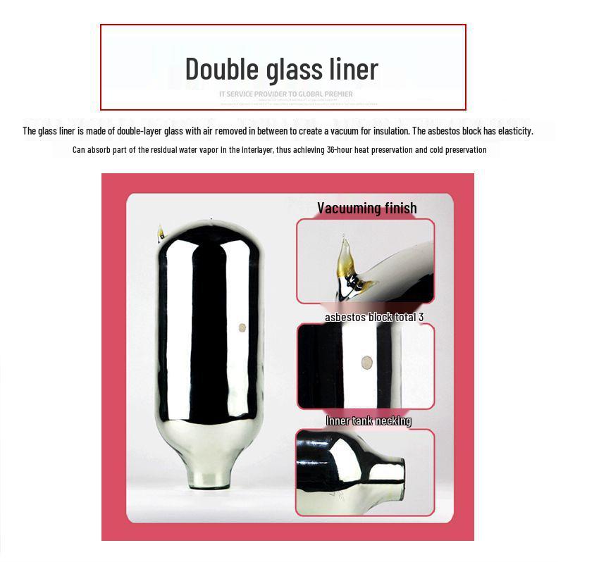 Xia Ming Large Capacity Insulated Glass Liner Thermos for Students - Hot Water Bottle with Plastic Kettle Design
