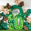 Набор из 3 зеленых цифровых шаров 40 дюймов с зелеными шарами-бантами для шаров ко дню поминовения и декора фона для дня рождения