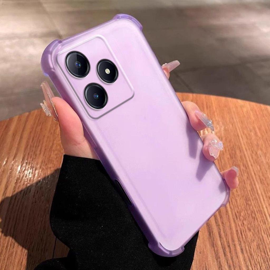 Чехол для realme C65s C63 C61 Note 80 70 60x 60 Ударопрочный с подушками безопасности Бампер Корпус Матовый полупрозрачный чехол