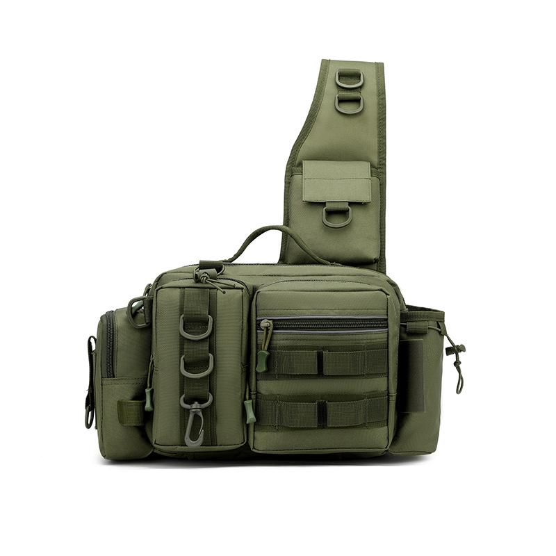 Мужская тактическая многофункциональная рыболовная поясная сумка - Большая вместимость, водонепроницаемая, для хранения одного удилища, наружный рюкзак через плечо