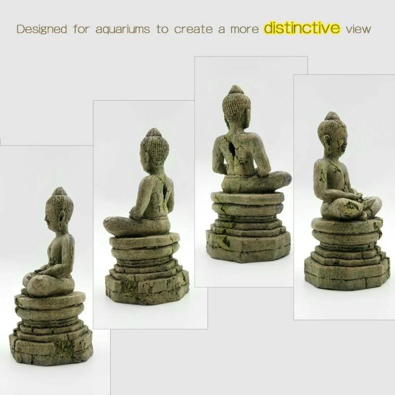 1PC Aquarium Landscape Decorations Buddha Statue Sitting Fish Tank Ornamental Crafts