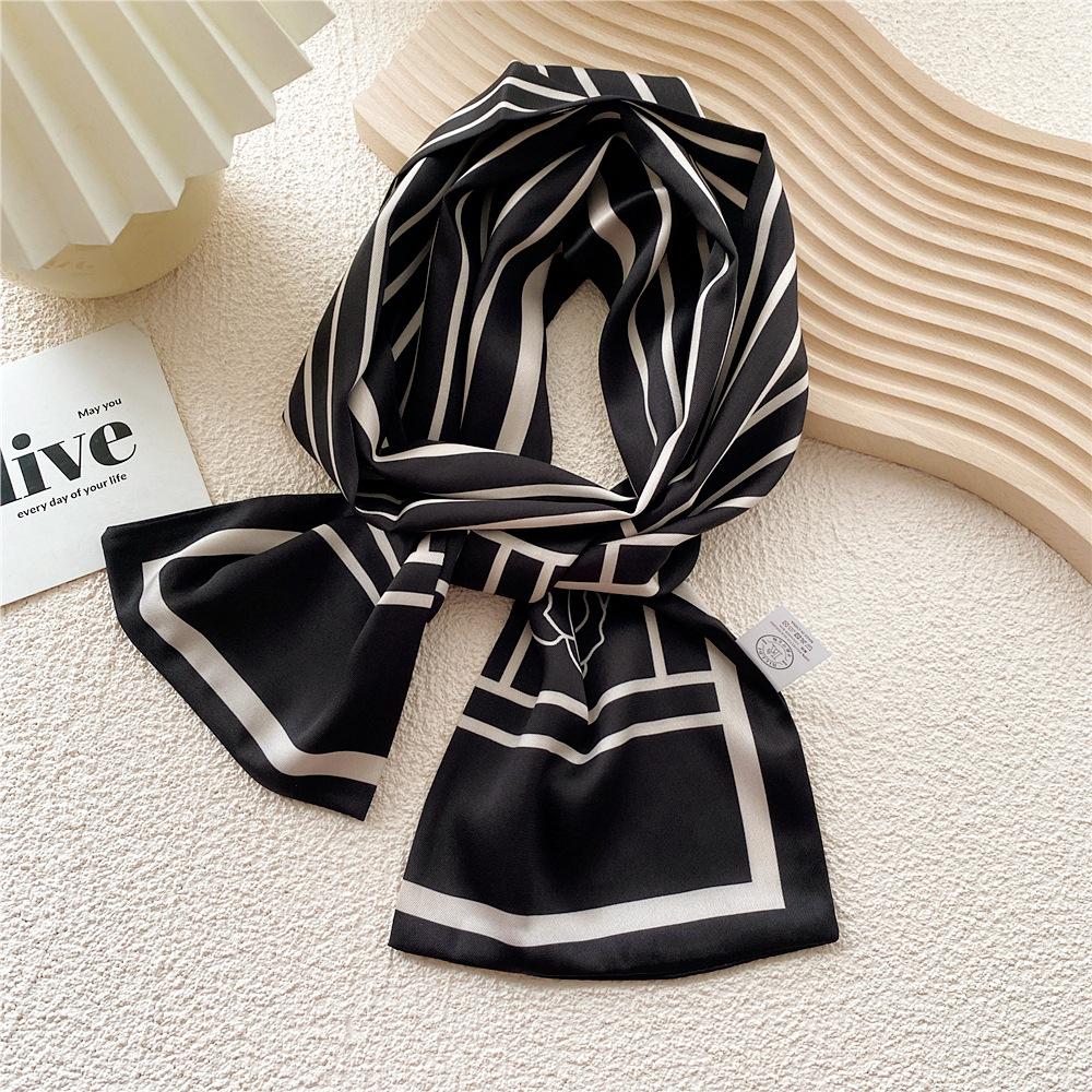 New Scarves Silk Scarves Women'S Spring And Autumn Season Long Decorative Professional Scarves Summer Thin Styles Paired With Shirts Stylish