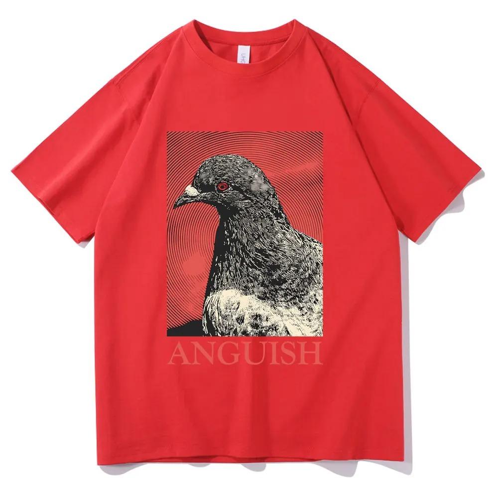 Anguish T-shirt Cute Funny Meme Pigeon Print T Shirts Summer Men Women Casual Oversized Short Sleeve Tshirt Male Vintage Tees