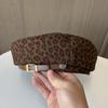 Винтажный берет с плоским верхом с леопардовым принтом, детский, модный темпераментный берет художника, подчеркивающий лицо, кепка газетчика