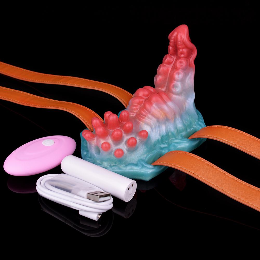FAAK Remote Control Strapon Vibrating Grinder Silicone Squirting Sex Toys Bumpy Stimulate Prostate Clit Massage Masturbate