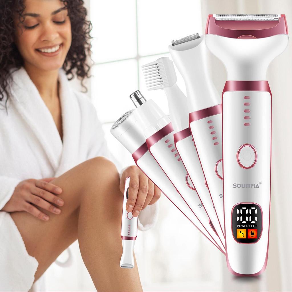 Bikini Trimmer for Women 5 In 1 Electric Razors for Women Rechargeable Pubic Hair Trimmer Womens Electric Shaver for Legs Body Hair