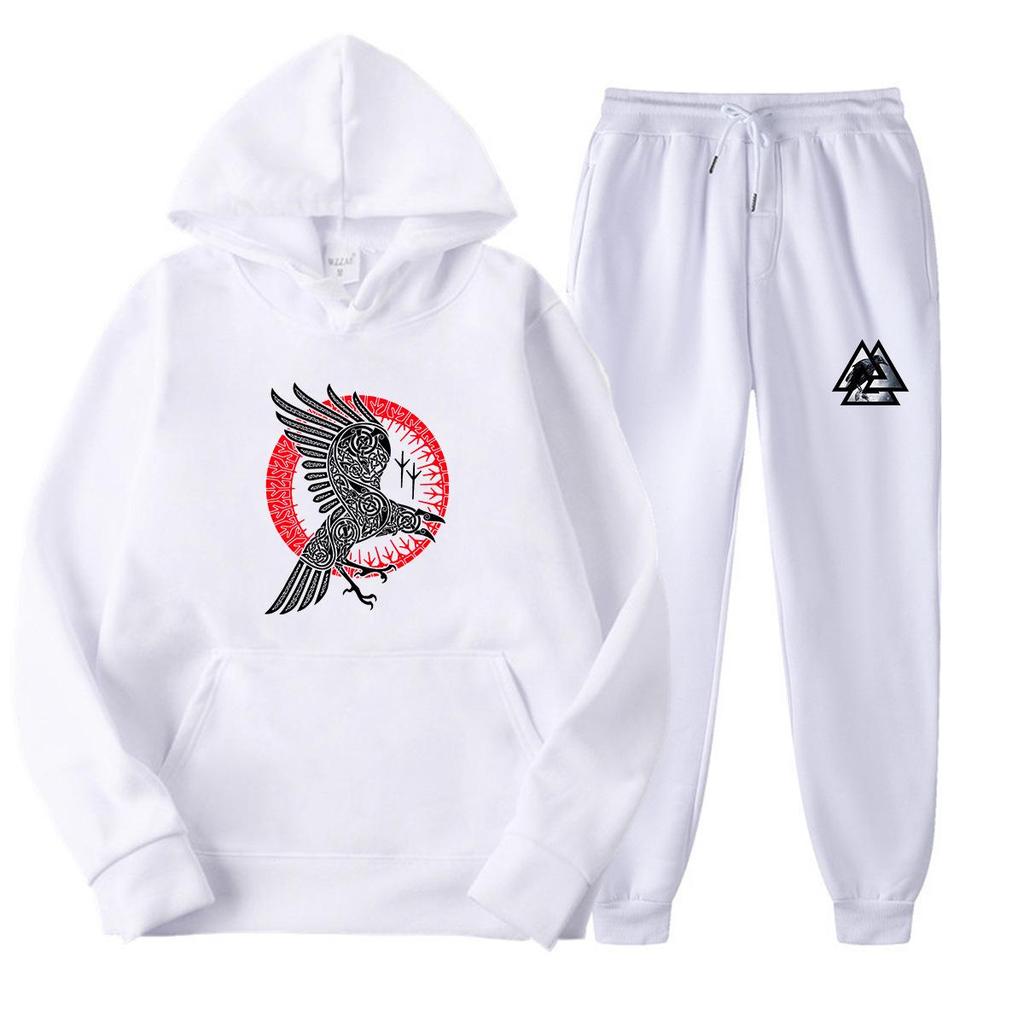 Мужской весенний комплект с худи и брюками Viking Legend - Подростковый и студенческий стиль американских сериалов