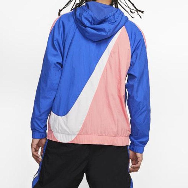 Nike Nsw Big Swoosh с капюшоном на молнии, мужская куртка, синяя, розовая CD0420-480