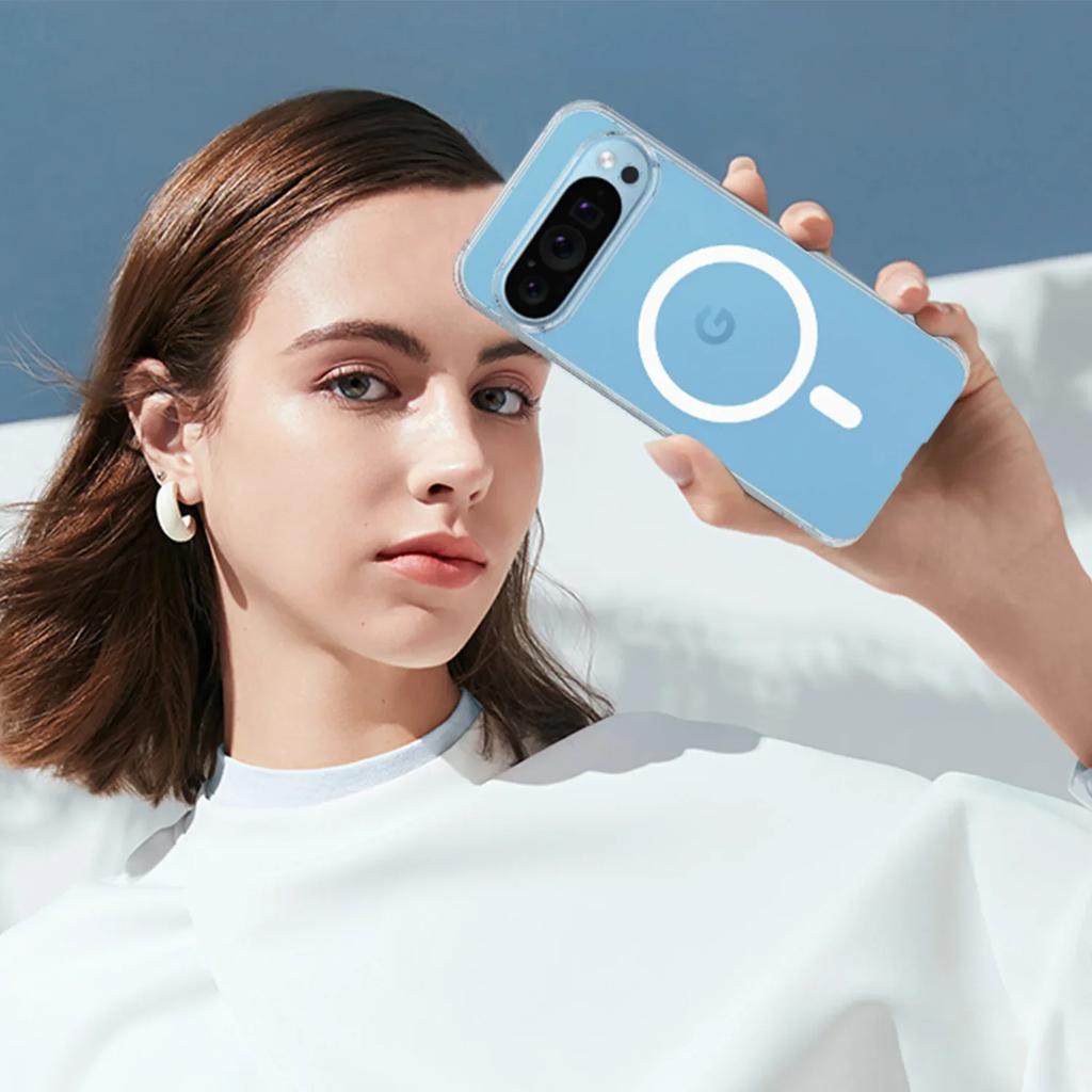 Магнитный прозрачный чехол для Google Pixel 9 Pro XL — поддерживает беспроводную зарядку MagSafe
