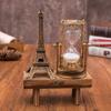 New Creative Retro Iron Tower Hourglass Ornaments Simple and Modern Home Study Wooden Pendulum Hourglass Ornaments