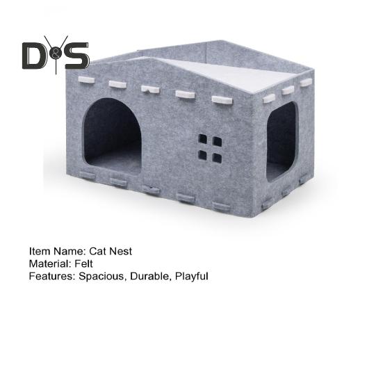 Кошачья кровать, большая пещера для кошек, гнездо, домик для домашних животных, войлочное игровое и оздоровительное пространство для кошек, домик для домашних животных, куб для укрытия 2 в 1, когтеточка для кошек, лежанка для домашних кошек