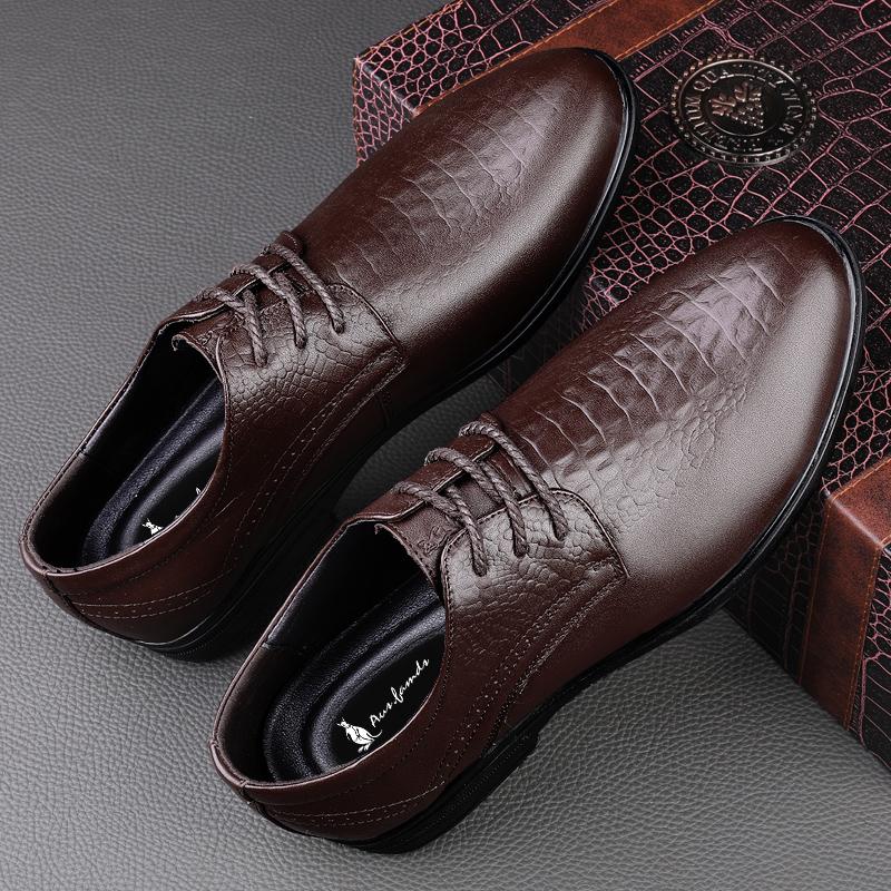 Fashion Handmade Genuine Leather Mens Shoes New Trendy Minimalist Oxford Shoe Lace Up Formal Business Shoes Classic Gentleman Footwear