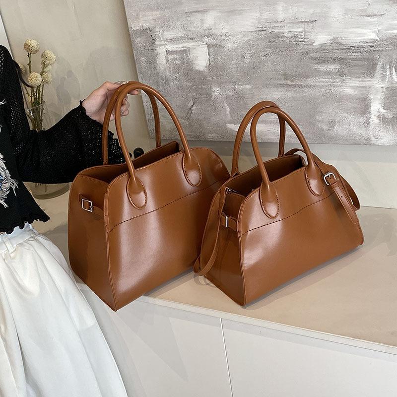 Tote Bag New Retro Solid Color Handbag Casual Versatile Messenger Bag Large Capacity Portable Shoulder Bag