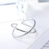New Simple Cross Personality 925 Sterling Silver Jewelry Fashion Rotate Irregular Geometric Women Gift Opening Rings SR419