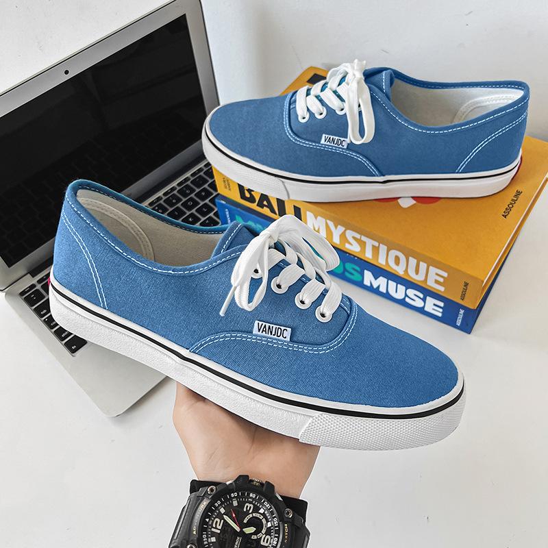 Men's Shoes Casual Flats Canvas Sneakers Women Outdoor Solid Color Shallow Sports Shoes Tennis Footwear Lace Up Vulcanize Shoes