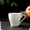 Кофейная кружка из костяного фарфора с золотым ободком, 200-400 мл, чайная чашка с ручкой, белая, 1 шт., для эспрессо, горячего какао, капучино, латте и холодных напитков, подходит для микроволновой печи