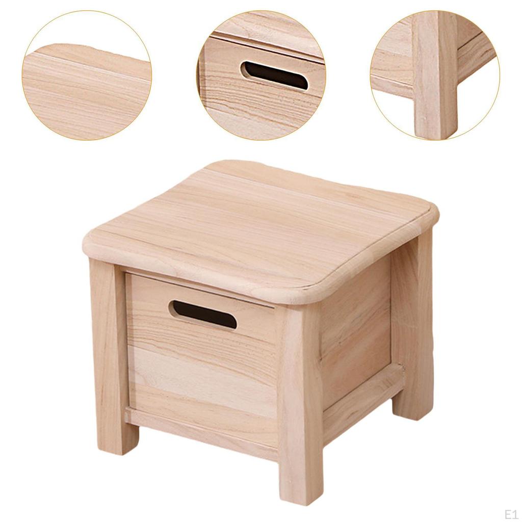 Деревянный табурет для хранения вещей, небольшой переносной, экономящий место, с ящиком для смены обуви