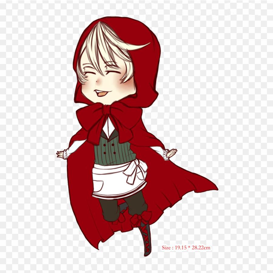 Little Red Riding Hood Transparent Background Little Red Riding Iron On Patches For Clothing Applique Stickers On Clothes Heat-Sensitive Custom Patch