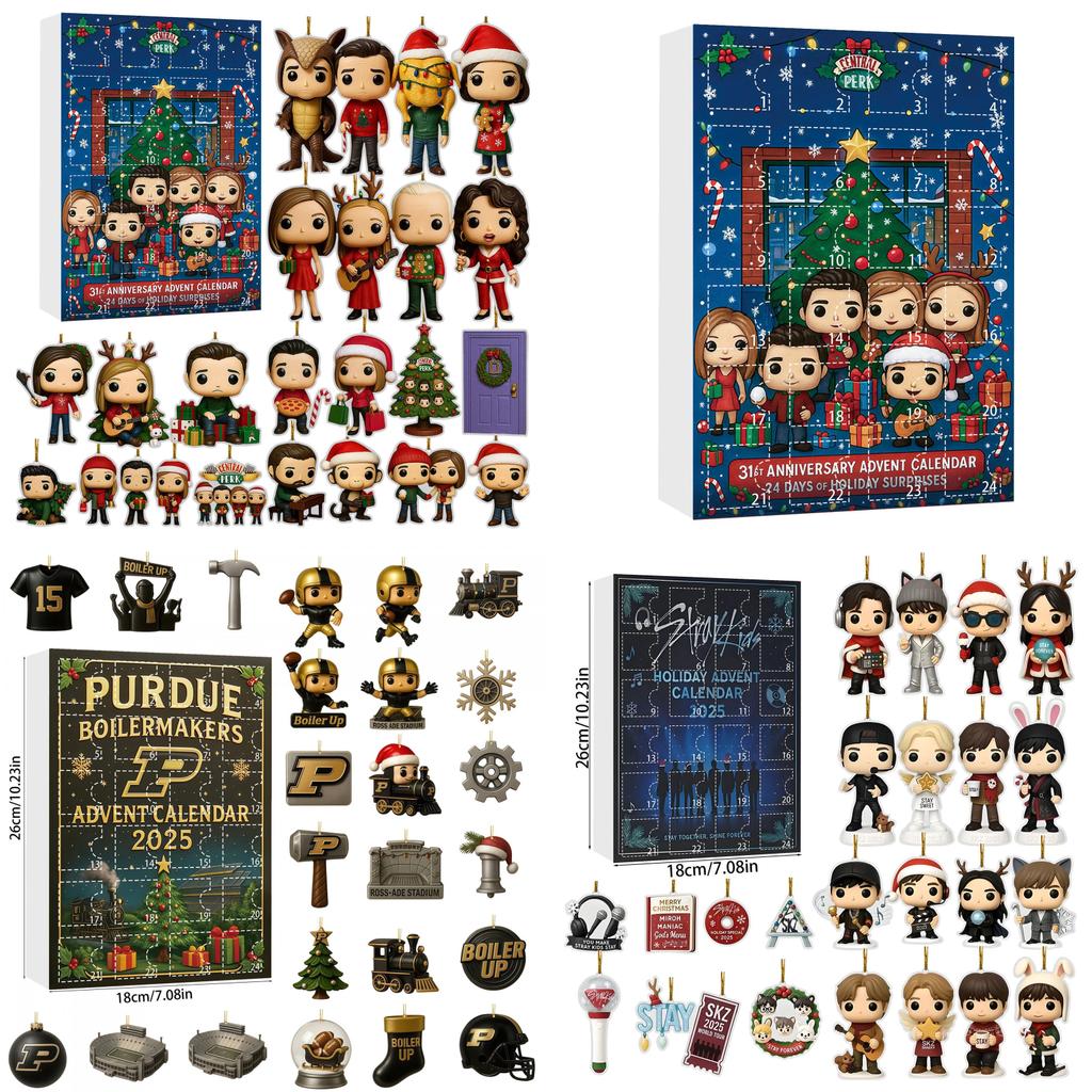 Рождественский адвент-календарь Stray Kids с 24 акриловыми украшениями для праздничного подарка