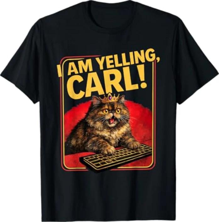 I Am Yelling Carl Funny Donut Cat Tshirt
