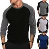 Long Sleeved Round Neck T-shirt Loose Breathable Oversized Base Shirt Men's Casual Raglan Top Pullovers & Long Sleeves (men’s)