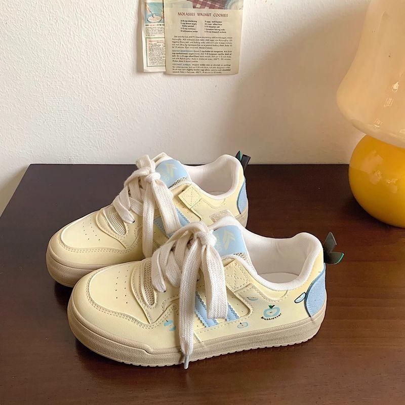 2025 весна и осень новая универсальная обувь женская модная тенденция ретро повседневная спортивная обувь для сноуборда женская повседневная белая обувь dopamine