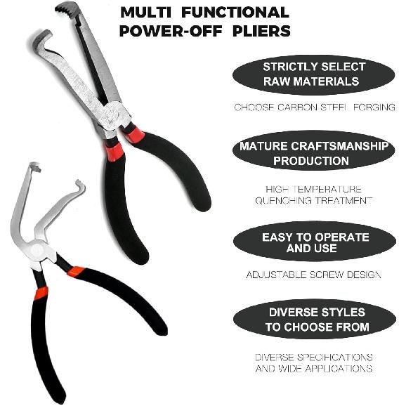 Premium Electrical Disconnect Pliers Set, 8" 60-Degree Electrical Disconnect Pliers For Automotive Connectors & Sensors, Electrical Connector Plier,