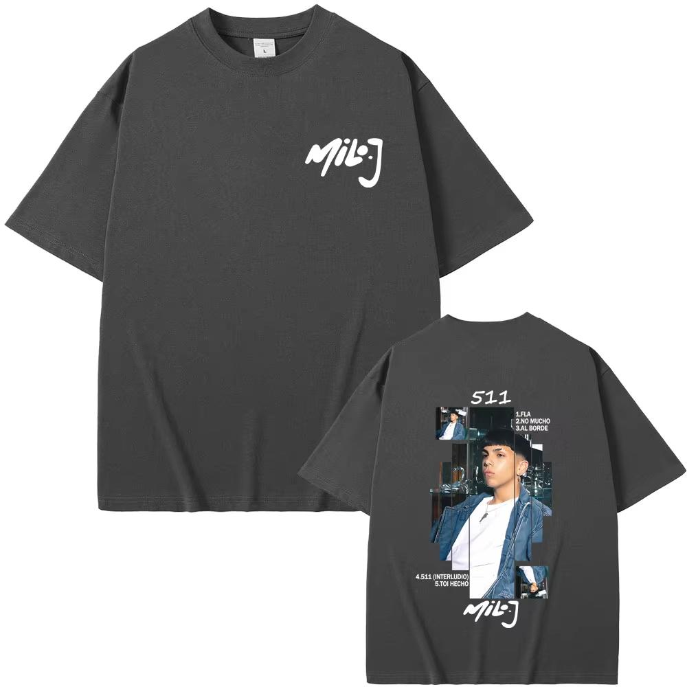 Rapper Milo J 100cotton mens shirt music Album Cover graphics oversized Short Sleeved Womens Y2k Hip Hop Streetwear Tshirt