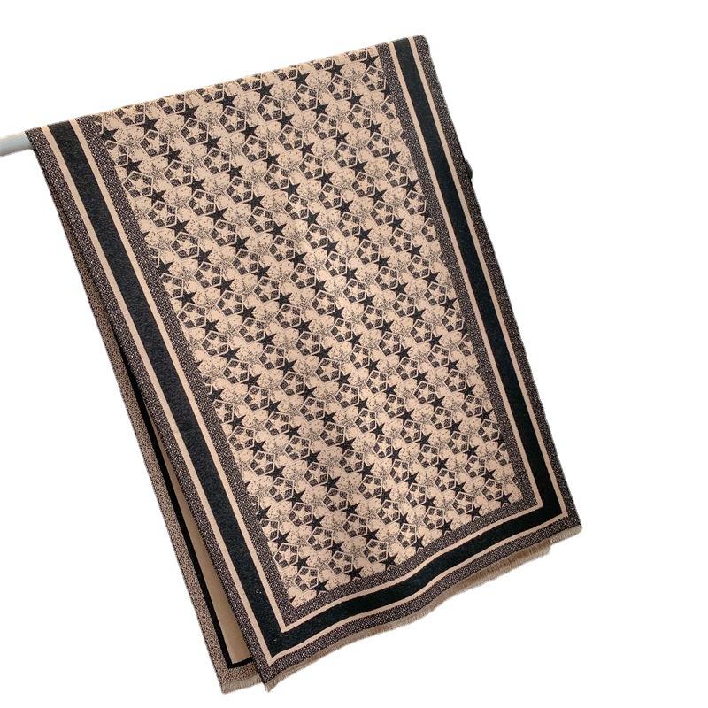 Зимний теплый кашемировый шарф с цветочным принтом для женщин, роскошное толстое одеяло, шаль, шейный платок из пашмины, женское пончо, Echarpe