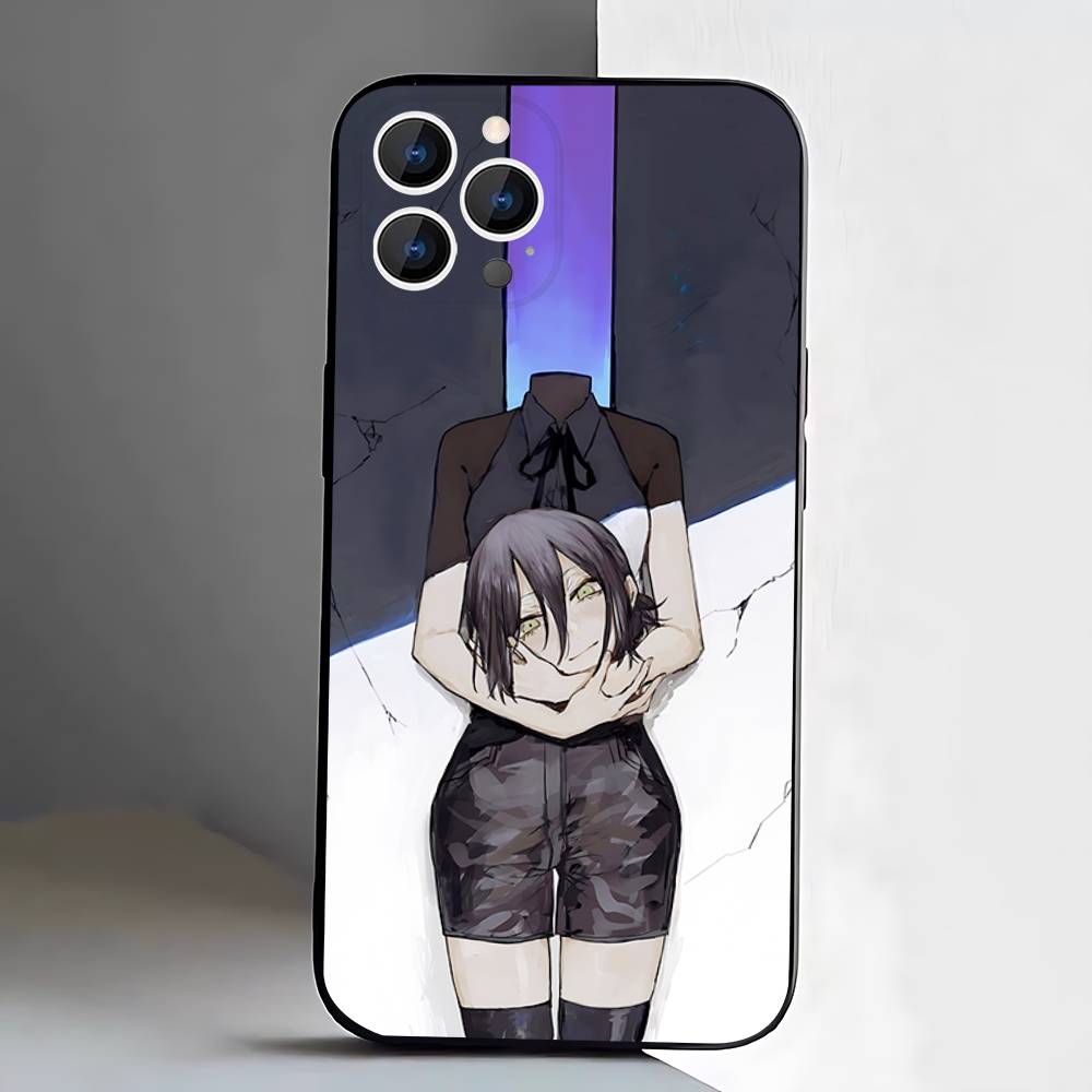 Чехол для телефона C-Chainsaw Man Reze для iPhone 17,16,15,14,13,12,11,Pro,XS,Max,XR,Plus,E,SE4,Mini Черный Мягкий Чехол