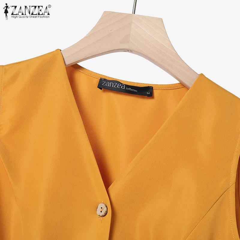 ZANZEA Женские топы и брюки, летние повседневные комплекты из двух предметов