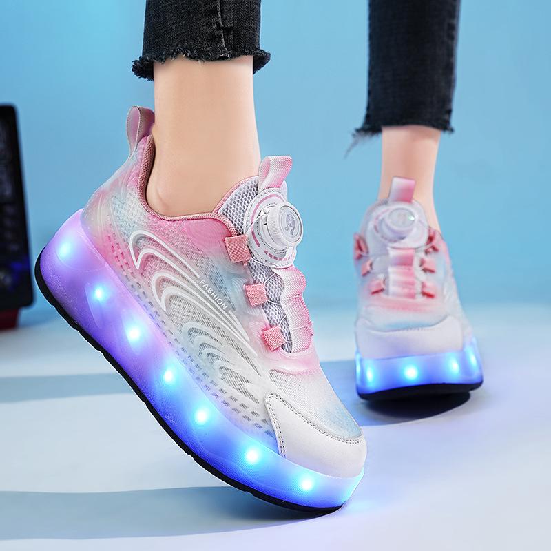 Glowing Shoes Runaway Shoes Kids Deformed Shoes Girls Skates Students Children Rollers Invisible Adult Roller Skates