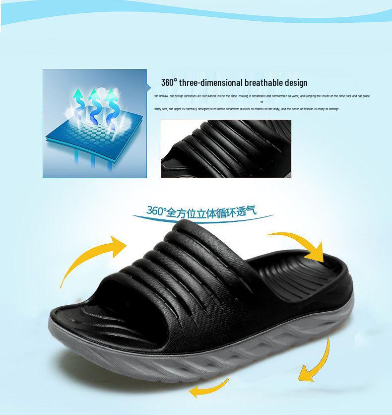 Plus Size Arch Support Two-Color Men's Non-Slip Thick Sole One-Strap Home Sandals