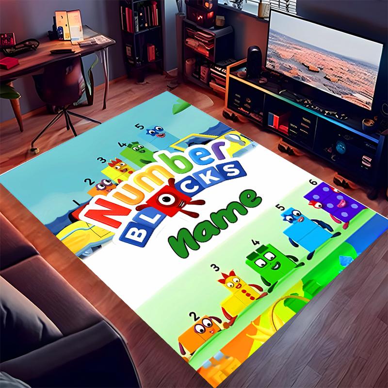 Custom personalization Numberblocks Print Area Rug - Soft, Washable Non-Slip Indoor Mat,Living Room,Home&Office Decorative Rug