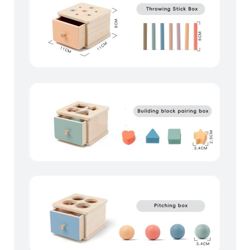 Игрушки Монтессори для малыша Деревянный ящик с монетами Игрушка Ящик постоянства объекта Распознавание цвета формы Сопоставление Обучающая игрушка Игрушки для развития мелкой моторики