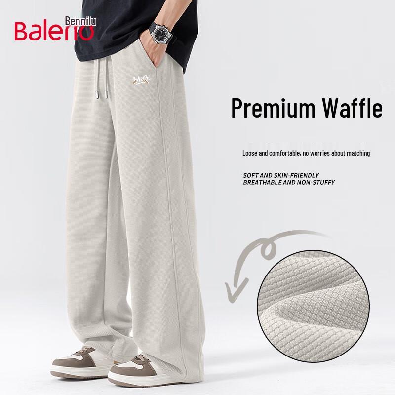 Baleno Men's Waffle Texture Wide-Leg Trousers