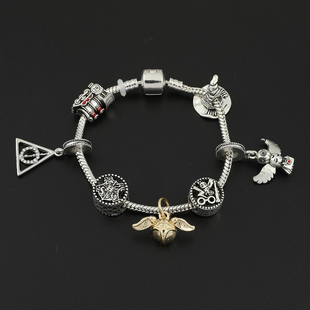 Harri Movie Potter Модные бусины Браслет Золотой снитч DIY Подвески Браслеты для женщин Трендовые аксессуары для рук Подарки