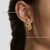 Di Jia D Sunflower Pearl Tassel Stud Earrings - Women's Sweet Cool Style Fashion Jewelry