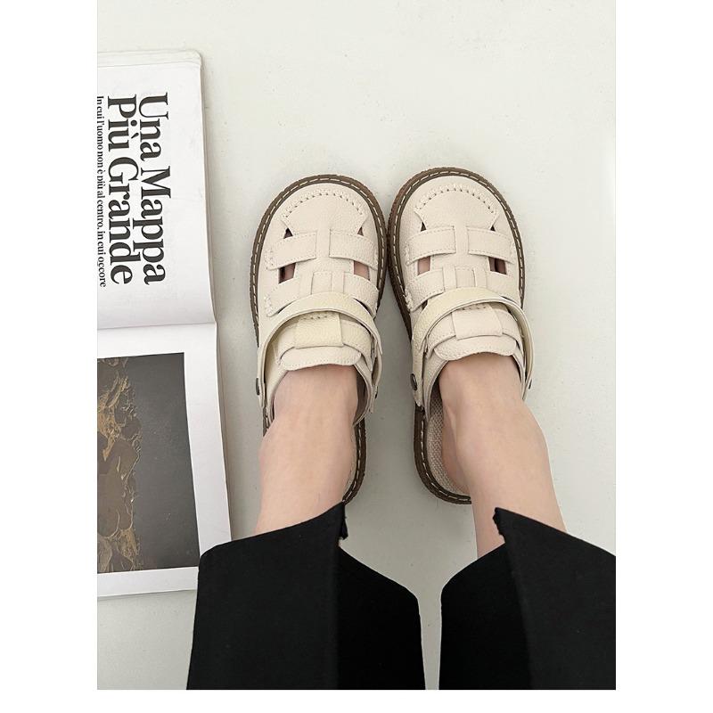 Casual Simple Baotou Thick Bottom Sandals Women's Summer White Hundred Roman Shoes