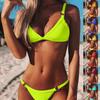 Ladies Sexy Fashion Tight Bikini  Solid Color Two-piece Split Swimsuit