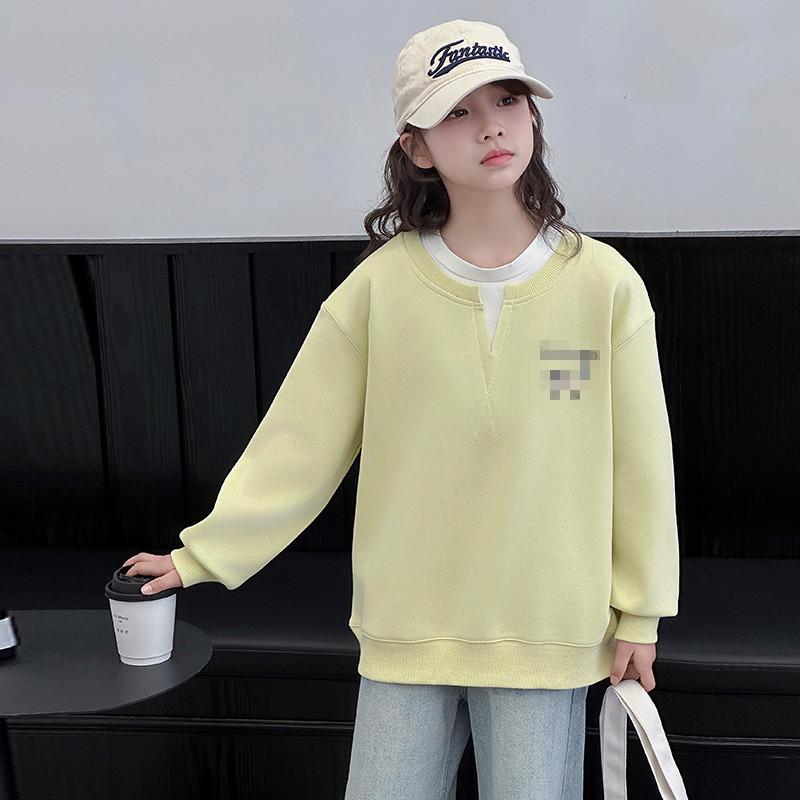 2026 Girls' Trendy Cartoon Print Two-Piece Hoodie T-shirt