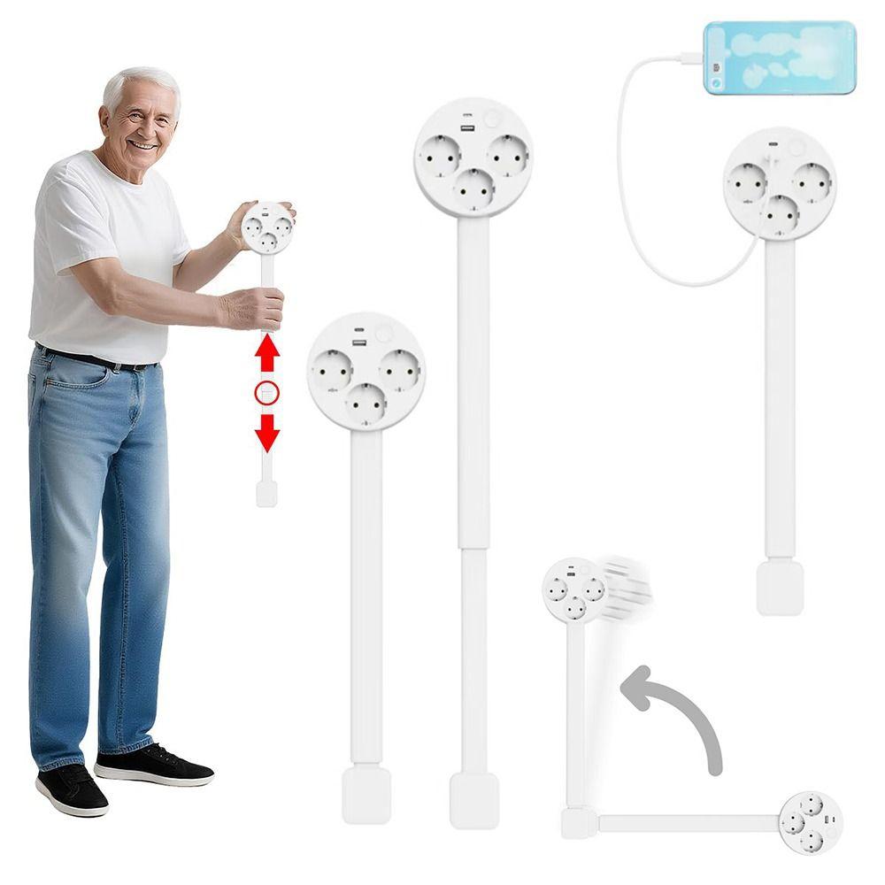 Регулируемая длина удлинителя электрической розетки, вращающаяся на 180° вилка, сетевой фильтр для размещения за диваном