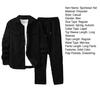 2Pcs/Set Men Sportwear Set Lapel Long Sleeve Flap Pockets Coat Elastic Drawstring