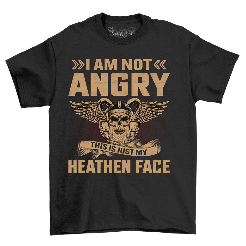 I Am Not Angry'' Funny Unisex T-Shirt Mens Womens Tees Top - Embrace Your Heathen Face with Humor! 10