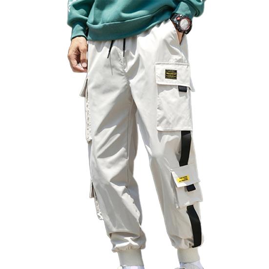 Брюки-джоггеры с карманами и карманами, мужские брюки с эластичной талией, уличная одежда, молодежная одежда