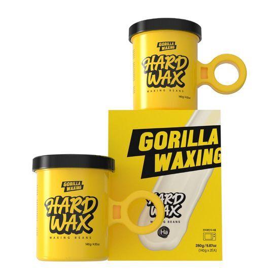 Воск для депиляции Gorilla Waxing Бразильский твердый воск 140 г x 2 + Деревянные шпатели 10