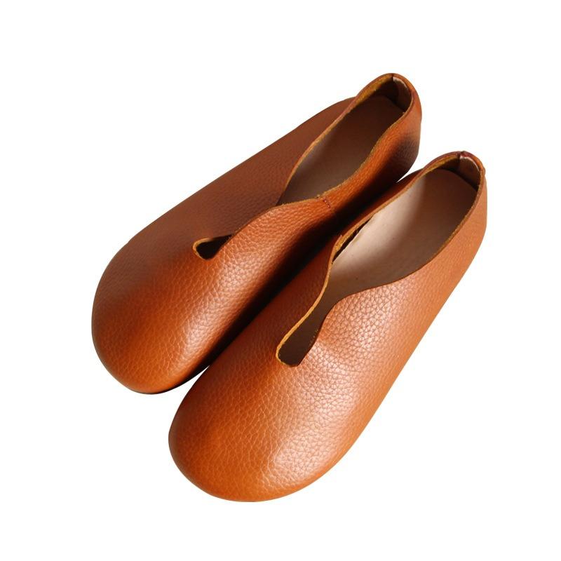 Туфли ручной работы из натуральной кожи Оригинальные литературные туфли на плоской подошве из коровьей кожи для женщин