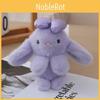 Stuffed Bunny Animal With Bow Keychain Pp Cotton Filling Key Chain