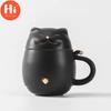 Hi Tang Pincha - Керамическая чайная чашка Lucky Cat с заварочным устройством, кофейная чашка, чашка для чая с молоком, набор для питья, чашка для воды, уникальный дизайн, подарочная чашка для воды для домашнего офиса