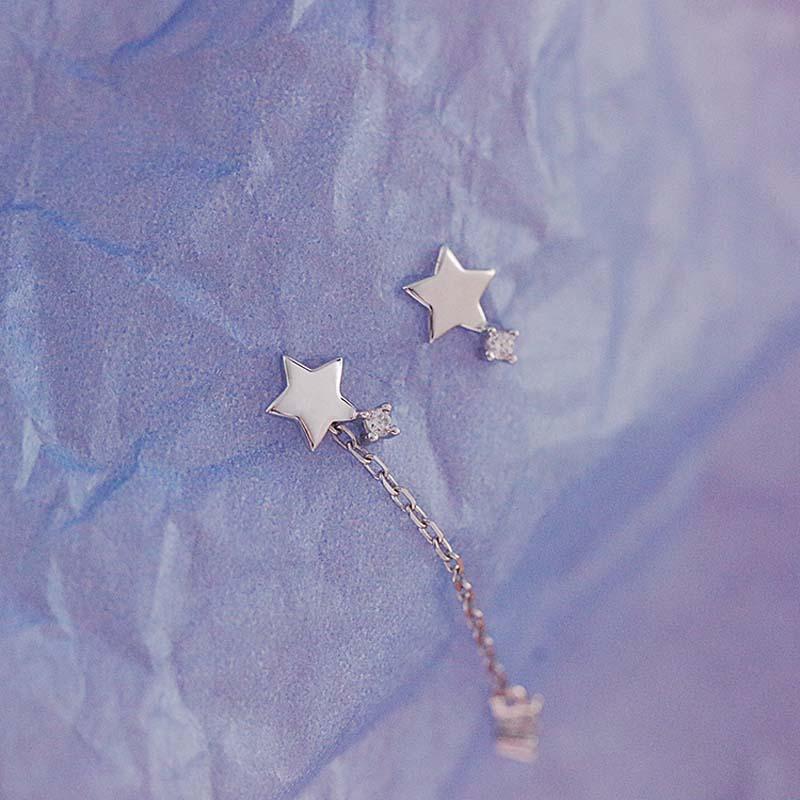 Серьги-гвоздики с бахромой в виде звезды ins wind женские простые 202 асимметричные серьги женские серьги flash diamond AB серьги